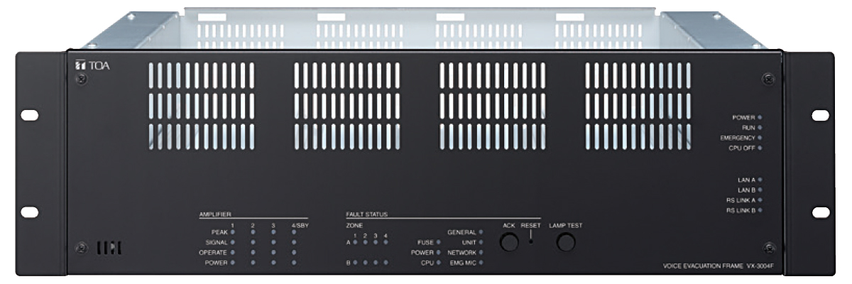 VX-3004F Jednotka evakuačního rozhlasu, 4 zóny A/B TOA